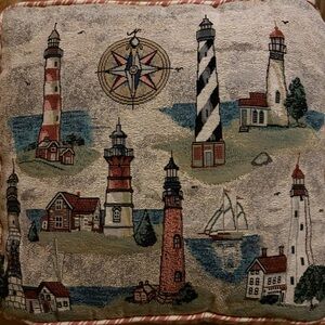Lighthouse Tapestry Accent Pillow
